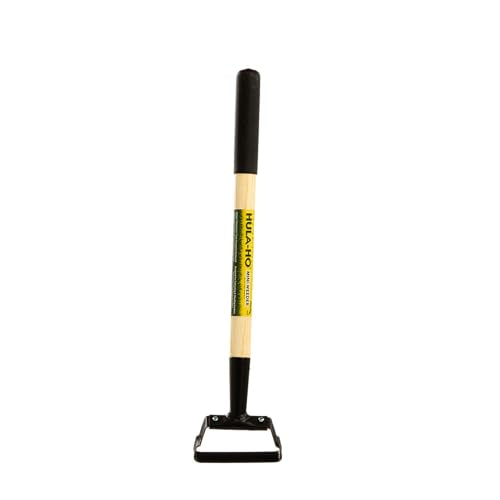 500W Hula-Ho Hand Weeder with Wood Handle & Rubber Grip - size: 14 Inches Wood Handle