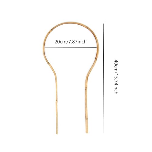 6 Pack Bamboo Trellis Round-Shaped for Potted Plant, 16 Inch Plant Support Stake for Climbing Vines, Decorative Hoop Stake for Potted Hoya