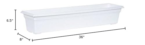 Root & Vessel 16362 Countryside Flower Box Planter, 36-Inch, White. - color: White, size: 36-Inch