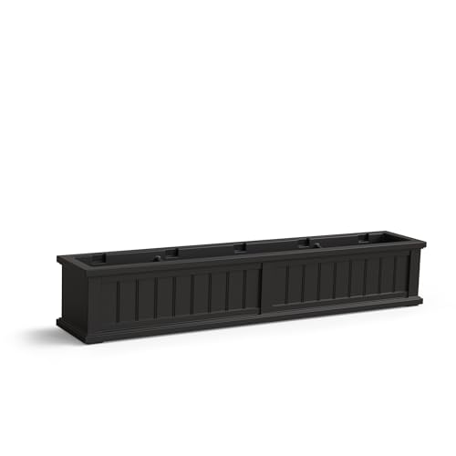 Mayne Cape Cod 60in Self-Watering Rectangular Window Box Planter, Black - color: Black