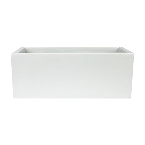 Brisbane Rectangle Fiberglass Planter Box (L:30" x W:10" x H:10", Matte White) - color: Matte White, size: L:30" x W:10" x H:10"