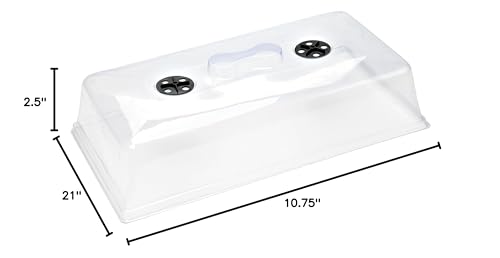 Bootstrap Farmer 1020 Trays w/Humidity Dome Extra Strength, 10 Pack, for Seed Starting Plant Propagation Germination Tray No Holes Fodder System Starter