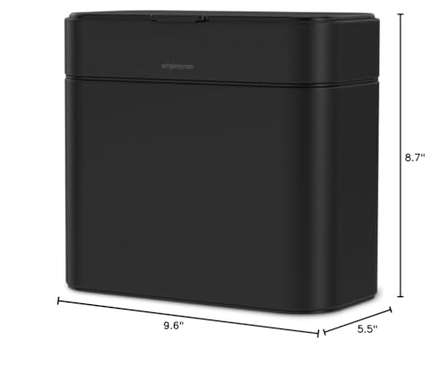 simplehuman Compost Caddy, 4L / 1.1 Gallon Countertop Kitchen Compost Bin with Magnetic Dock for Trash Can, Soft-Seal Lid, Removable Inner Bucket, Matte Black Steel - color: Matte Black