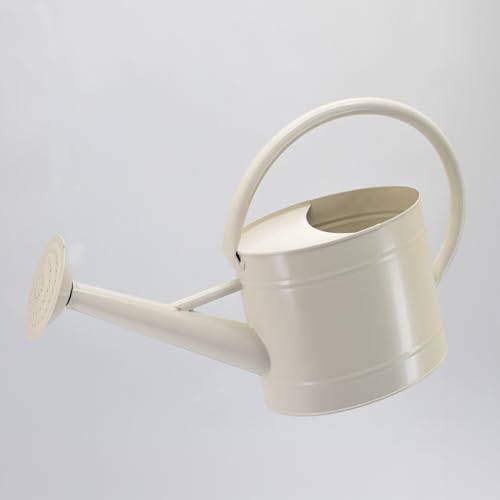 1.3 Gallon Matte Cream Metal Watering Can, Removable Spout - color: Velvet Cream, size: 1.3 Gallon