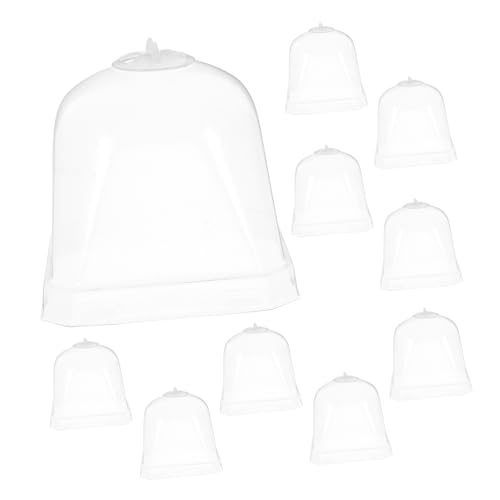 Toddmomy 10Pcs Transparent Greenhouse Dome Plant Cloche Covers - size: 7.50X7.50X7.50CM