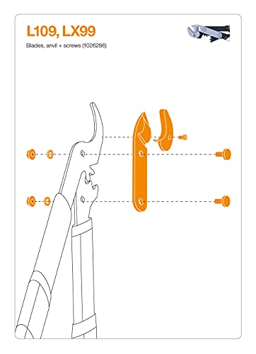 Fiskars Original replacement blade, anvil and screws - style: blade L109, LX99, L93, L99