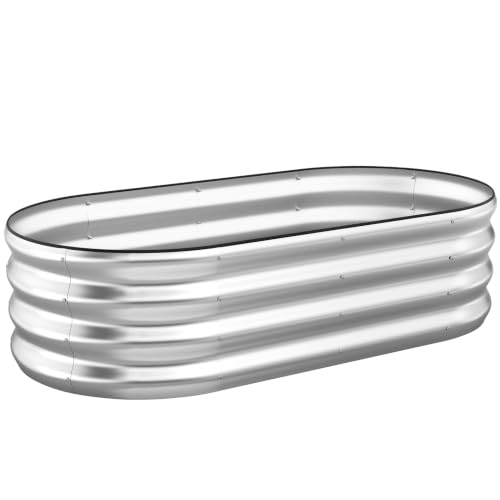 Galvanized Raised Garden Bed Outdoor, 4x2x1FT Planter Box, Silver - color: Silver, size: 4x2x1FT(1PC)