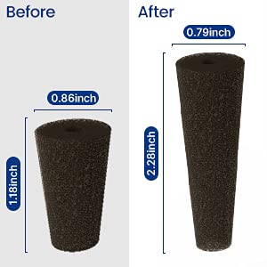 iDOO Growth Sponges 60 Pcs, Replacement Hydroponics Sponges Compatible with AeroGarden LYKO and All Indoor Hydroponics Growing System Indoor Garden (Except ID-IG201) Hydroponics Supplies