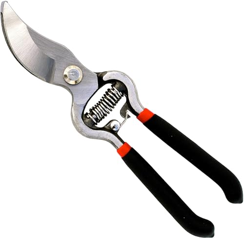 GARDEN GURU Classic Bypass Pruning Shears Clippers – Heavy Duty Forged Steel Garden Pruners – Safety Lock – Non Slip Comfort Grips – Cuts up to 1” Diameter – Professional Bypass Pruners for Gardening - size: 1 Pack, style: Bypass Pruner (Black)