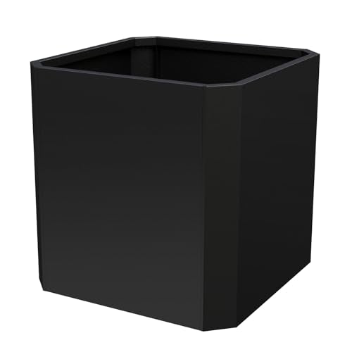 Metal Planter Box 24”L x 24"W x 24"H Large Square Steel Planter Box - color: Black, size: 24"Lx24"Wx24"H