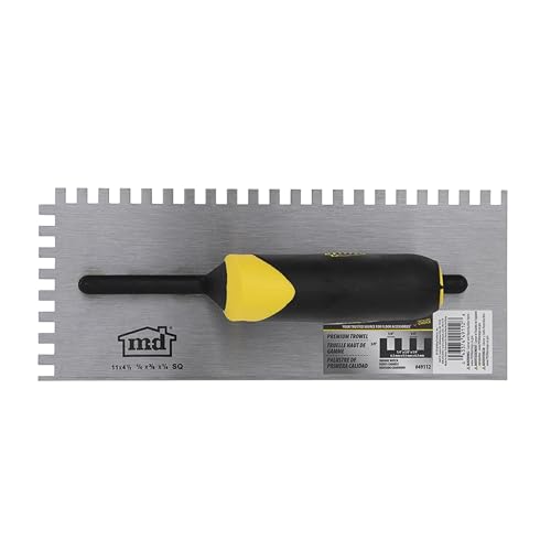 MD Building Premium Square Notch Trowel, 1/4in x 3/8in x 1/4in - size: 1/4 in x 3/8 in x 1/4 in