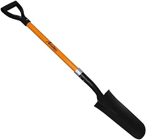 Ashman Drain Spade Shovel (Pack of 6) - 48-Inch Long D Handle Spade - Heavy Duty Handle with Thick Metal Blade - Premium Quality Orange Multi Purpose Shovel. - size: 6 Pack, style: Drain Spade Shovel