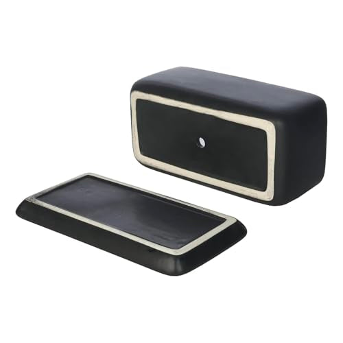 MyGift 10 Inch Matte Black Ceramic Succulent Planter with Tray - size: 10 Inch - 1 Pack