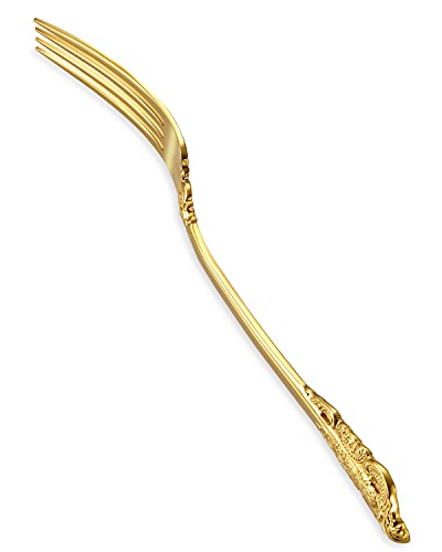 KEAWELL Luxury 4-Piece 18/10 Stainless Steel Dinner Fork Set (Gold) - color: Gold