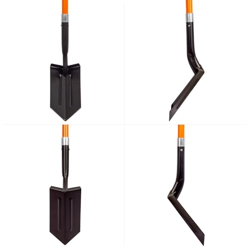 VNIMTI Trench Shovel Heavy Duty, 6-Inch Trenching Shovel with Fiberglass Handle, 58 Inches