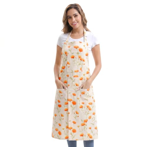 Nanxson Pottery Apron Split Leg with 3 Pockets & Adjustable Buckle - color: Yellow Flower