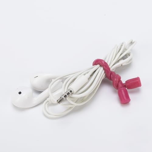 8PCS 4 Inch Silicone Cable Ties, Reusable Bendable Rubber Twist Ties - color: Pink, size: 4in(8pcs)