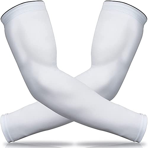 beister UV Protection Arm Sleeves for Men & Women, UPF 61+ Cooling Cover - color: White, size: X-Large