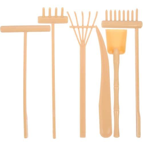 jojofuny Zen Garden Tools Mini Rake Set, 6 Pcs Plastic Sand Tray Tools, Smooth Easy-Grip Sand Art Rakes for Desk Meditation, Stress Relief, Creative Relaxation, Home Office & Gift Use