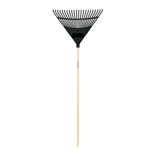 Truper 22-Inch Poly Leaf Rake with 48-Inch Wood Handle (Model 30456, EP-22) - size: 48-Inch, style: Tru Tough - Flexible Plastic Leaf Rake w/22-Inch Head