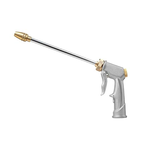 High Pressure Hose Nozzle with Soap Dispenser,Foam Gun Car Wash Sprayer - color: Silver Plus