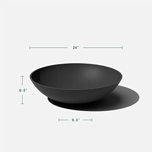 Veradek Mason Series Lane Bowl - Large Outdoor Bowl Planter - color: Black, size: 6"H x 24"DIA