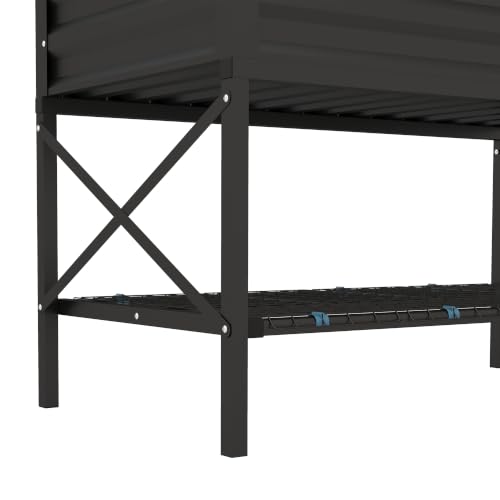 Outsunny Raised Garden Bed with Galvanized Steel Frame, Black - color: Black