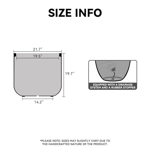 Kante XXLarge Round Capsule Weathered Concrete Planter 21.7" Dia, Outdoor - color: Weathered Concrete, size: 21.7"Dia (Single)