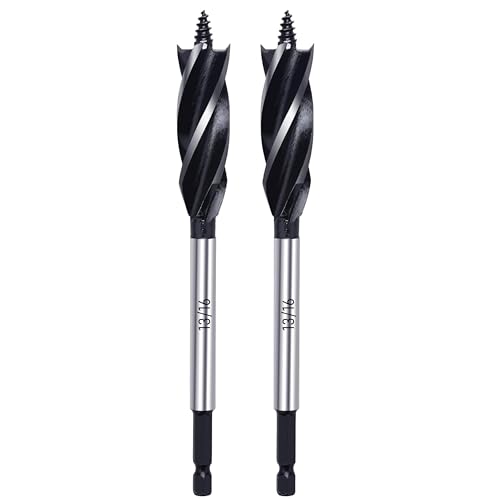 Wood Drill Bit 13/16 in. x 6-1/2 in. x 2Pcs Auger Drill Bits for Wood with 1/4 Inch Quick Change Hex Shank - size: 13/16 Inch