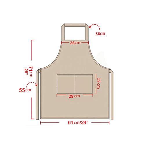 Total 6PCS Red Aprons Bulk for Women Unisex Plain Colour Bib Aprons with 2 Front Pockets Washable Apron for Painting Cooking Baking Kitchen Restaurant Crafting - color: Red