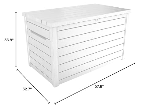 Keter XXL 230 Gallon Deck Storage Box Outdoor Patio Container ~ White