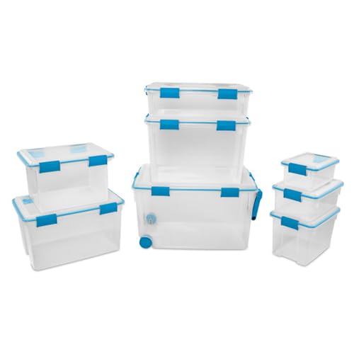 Sterilite Gasket Storage Box with Lids for Home & Office, 37 Quart, 8-Pack - size: 37 Quart, style: 8 Pack