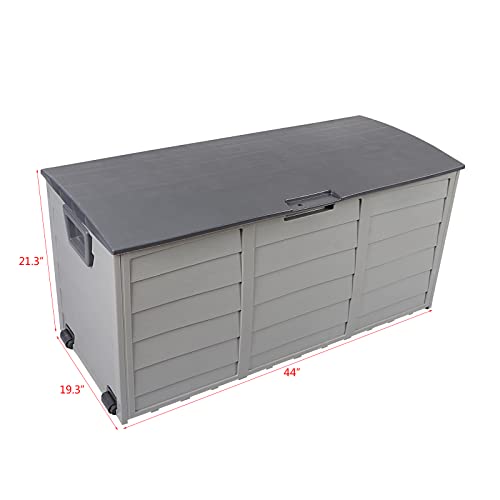 VINGLI 75 Gallon Outdoor Storage Box, Grey - color: Grey