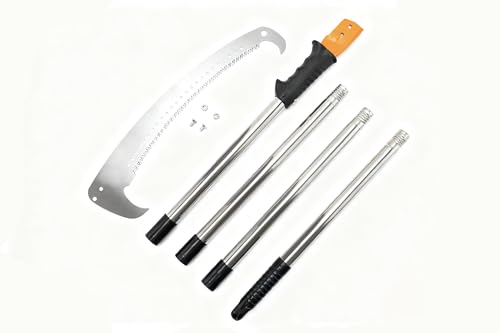 7.7 FT Manual stainless steel Lightweight pole trimmer saw, Long Extension trimmer saw With blade-shaped tree pruning for Yard Garden and Patios Trees Branches Cutting - size: 7.7 FT