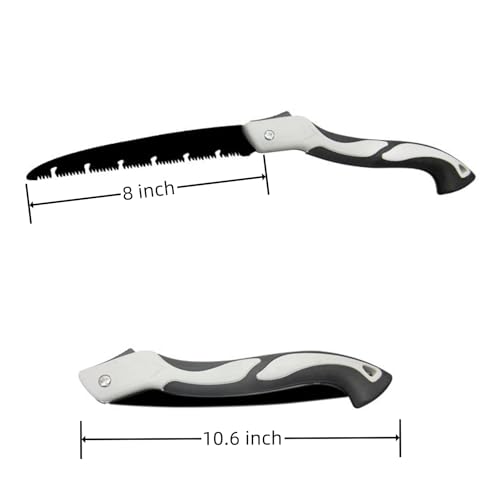 8 Inch Folding Saw, Pruning Hand Saw for Wood Cutting, Garden Pruner with SK5 Curved Blade, Triple- Cut Razor Teeth, Foldable Handsaw for Tree Trimming, Camping, Gardening and Carpentry - size: 8 Inch