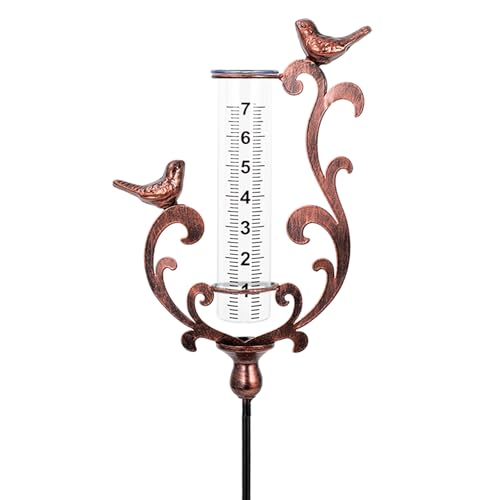 Rain Gauge Outdoor, 39" Cast Iron Bird Rain Gauge Outdoors Best Rated - color: Bronze - Bird