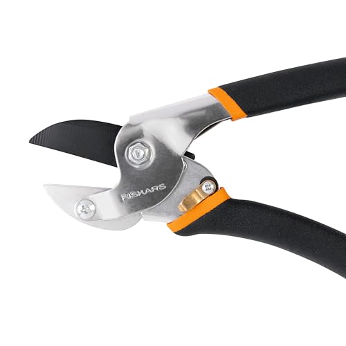 Fiskars Power-Lever Anvil Pruning Shears, 5/8" Cut Capacity Garden Clippers