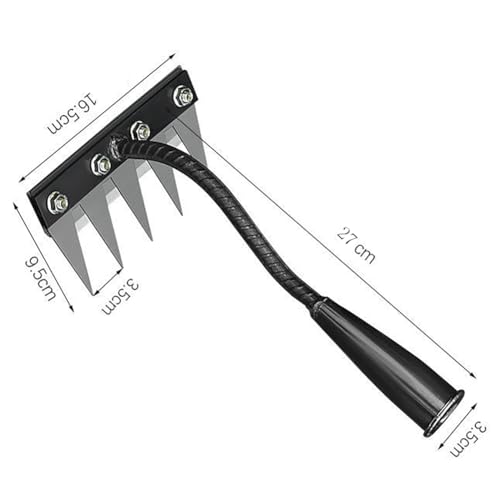 Gardening Hand Weeder Tool,Iron Weed Rake with Detachable Blades (5 Tines) - size: 5 Tines