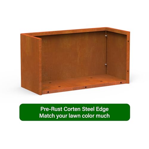 Cor ten Steel Planter Box 25x11x13 Inch, Pre-Rusted Metal Planter for Patio - size: 25X11X13in Rustic
