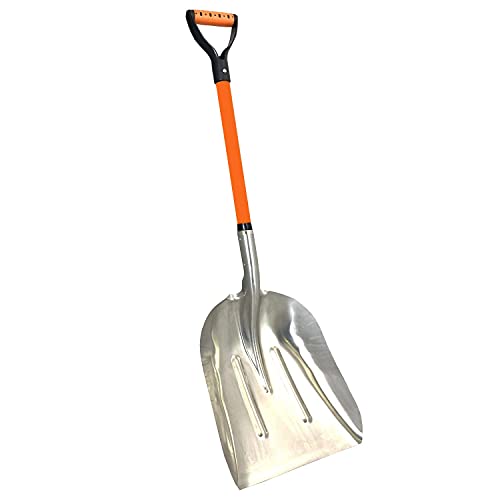 Ashman Aluminium 48 inch Snow Shovel with Large Head and Durable Handle. (Scoop Shovel, 1 Pack). - size: 1 Pack, style: Scoop Shovel