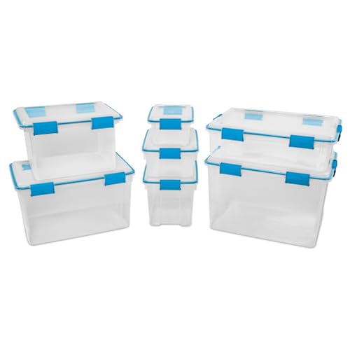 Sterilite Gasket Storage Box with Lids for Home & Office, 54 Quart, 8-Pack - size: 54 Quart, style: 8 Pack