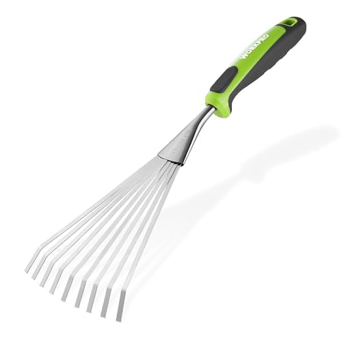 WORKPRO 16" Hand Rake, Garden Rake with Soft Handle