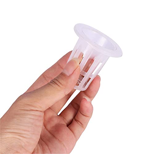 100 Pack 1.77" Garden Net Pots Cups, Slotted Mesh Pot Baskets, White - size: 1 inch(Round style)-100 Pack
