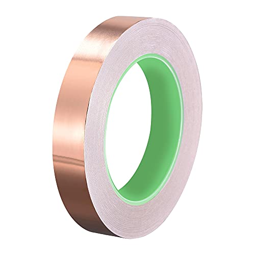 uxcell Double-Sided Conductive Tape Copper Foil Tape Adhesive 20mm x 30m/98.4ft for Guitar, EMI Shielding Crafts, Electrical Repairs, Stained Glass - size: 20mm
