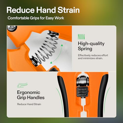 VIVOSUN 6.5 Inch Garden Scissors, Orange Pruning Shears for plants, 3-Pack - style: Orange Straight Blade