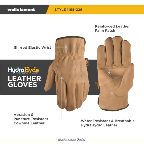 Wells Lamont Men's Slip-On HydraHyde Leather Work Gloves - color: Sunbaked, size: Large (Pack of 1), style: Slip-on