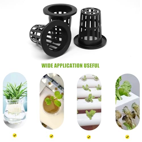 2.75 Inch Garden Plastic Slotted Mesh Cups Pots, Round Net Cups Plant Net Pot Bucket Basket for Hydroponics (100Pcs) - color: 100pcs, size: 2.75 Inch