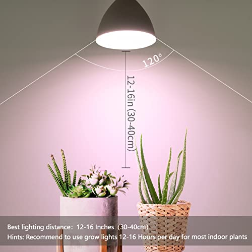 Smart Grow Light Bulbs for Indoor Plants, Programmable Timer and Dim - size: 4 Pack