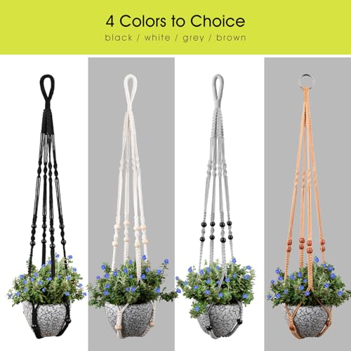 RIFNY Macrame Plant Hanger Indoor, Hanging Plant Holder, Brown, 3 PCS - color: Brown, size: 35 Inch 3pcs