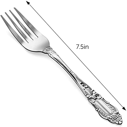 DecorRack 24 Piece Stainless Steel Dinner Forks, 7.5 in, Dishwasher Safe - size: 24 Pack